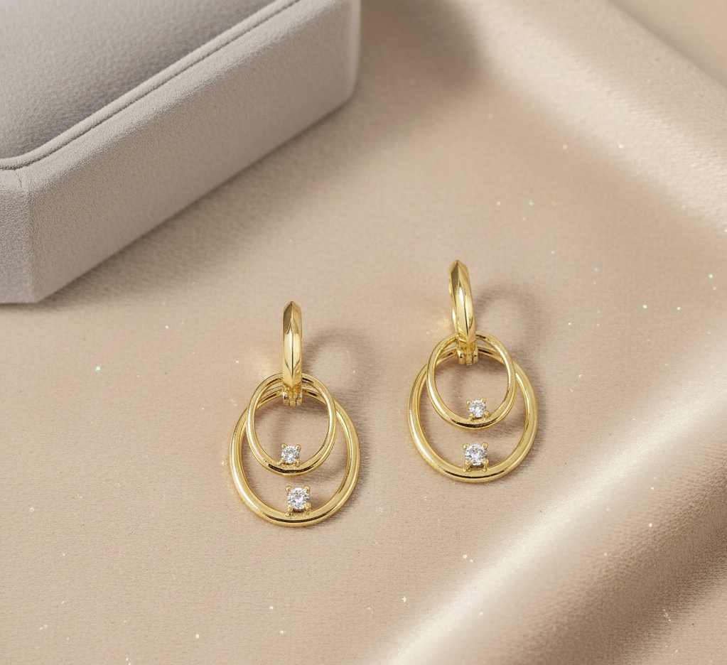 Gold-Polished Classic Layered Hoop Earrings