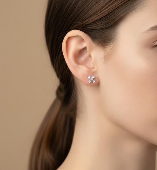 Classic CZ Solitaire Stud Earrings