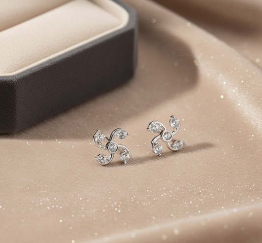 Swril Sparkle Stud Earrings