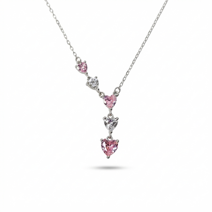 Blush Heart Cascade Necklace