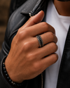 Midnight Monarch Silver Ring