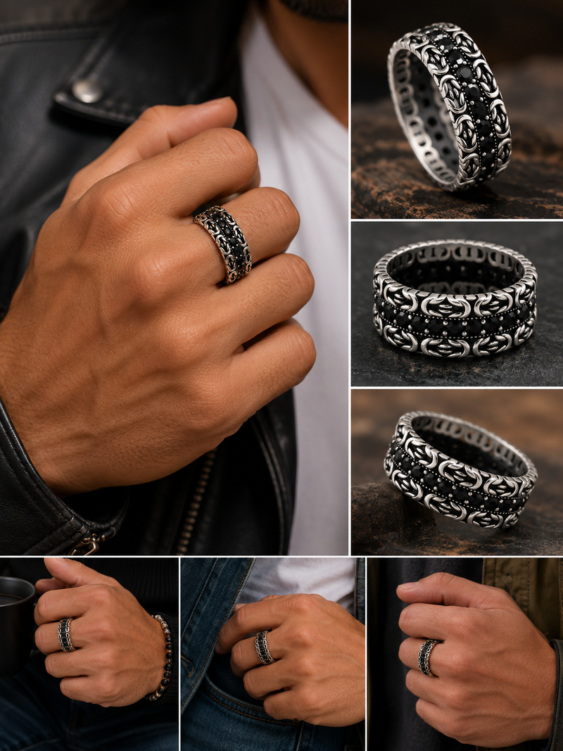 Midnight Monarch Silver Ring