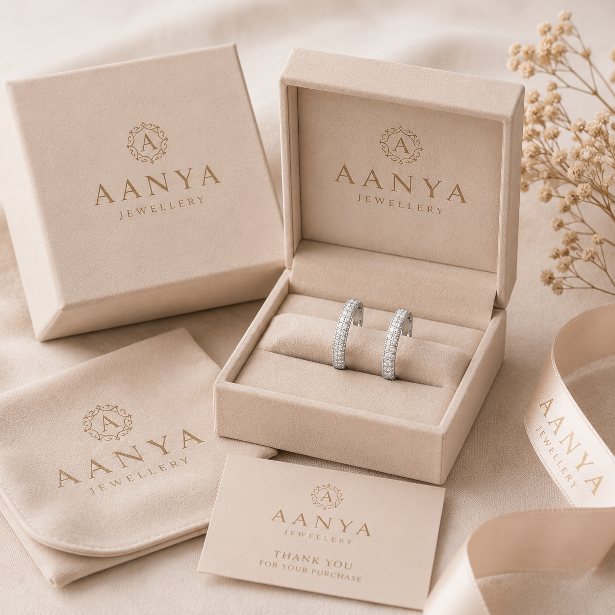 AANYA Minimal CZ Curve Hoop Earrings