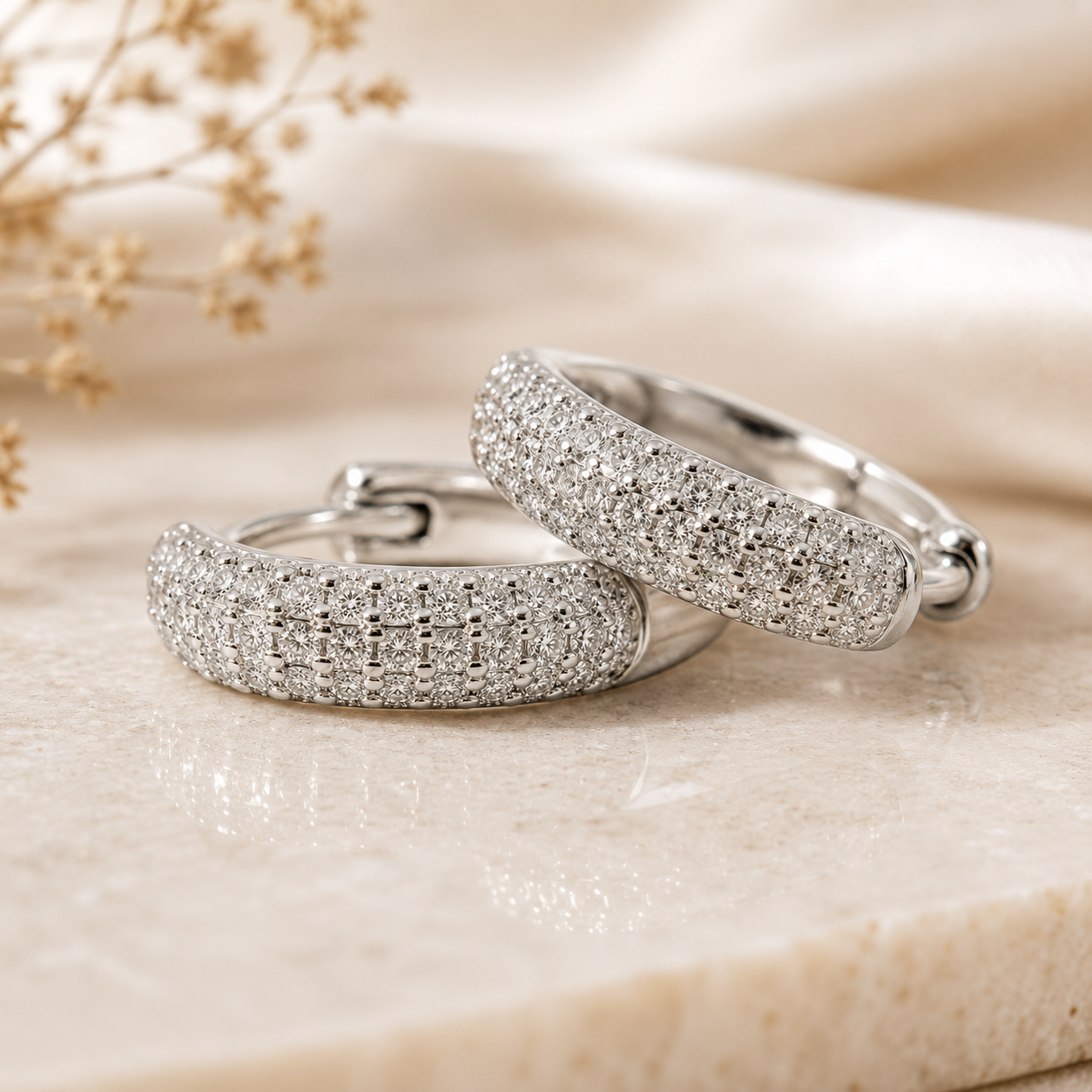 AANYA Minimal CZ Curve Hoop Earrings