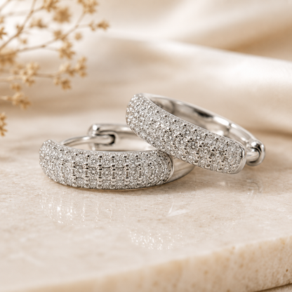 AANYA Minimal CZ Curve Hoop Earrings