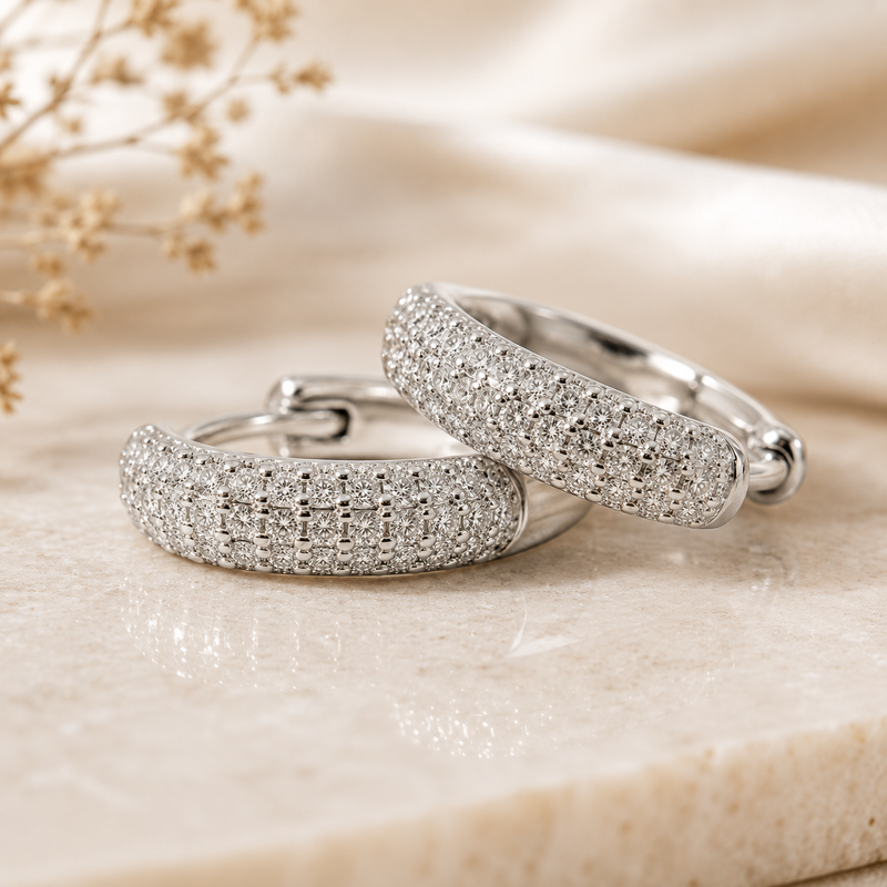 AANYA Minimal CZ Curve Hoop Earrings