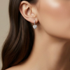 AANYA Heart Halo CZ Hoop Earrings