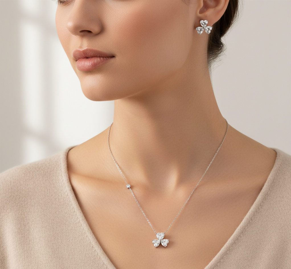 Flora Hearts CZ Station Set