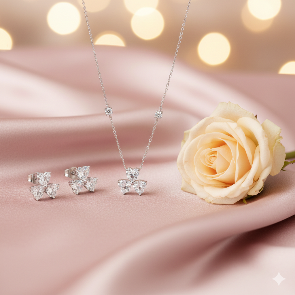 Flora Hearts CZ Station Set