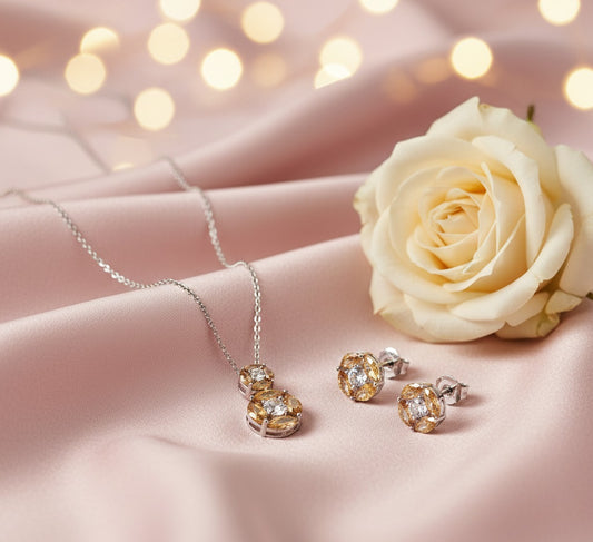 Champagne Bloom Pendant Set