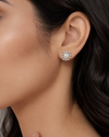 Pearl Halo CZ Stud Earrings