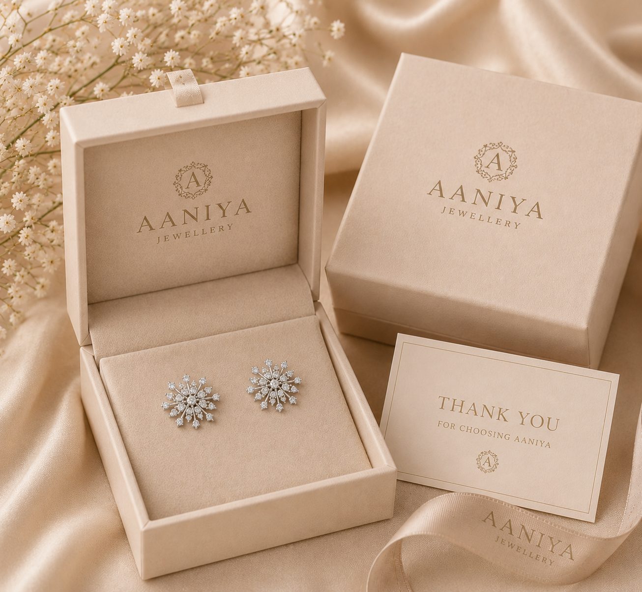 Snowflake CZ Stud Earrings