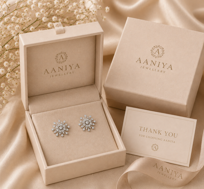 Snowflake CZ Stud Earrings