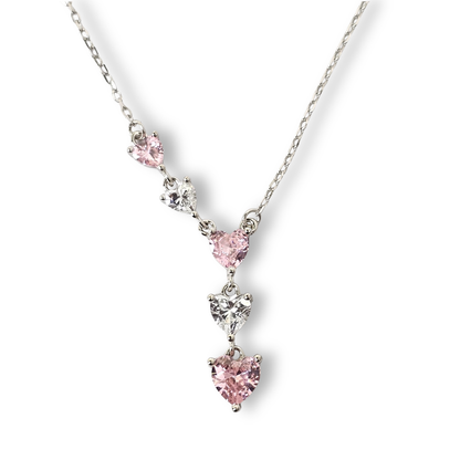 Blush Heart Cascade Necklace