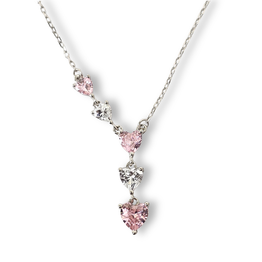 Blush Heart Cascade Necklace