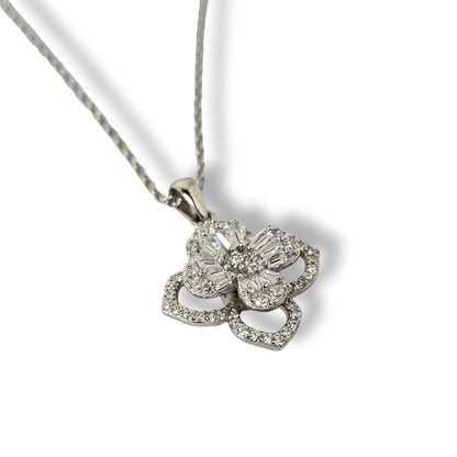 Floral CZ Pendant Chain