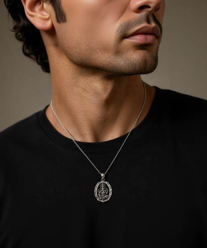 AANYA Lord Ganesha 925 Sterling Silver Pendant