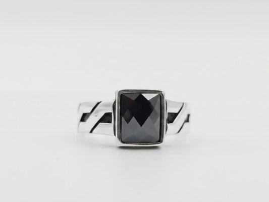 Midnight Prism Silver Ring